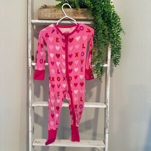 Little Sleepies Pink Love Heart Footie